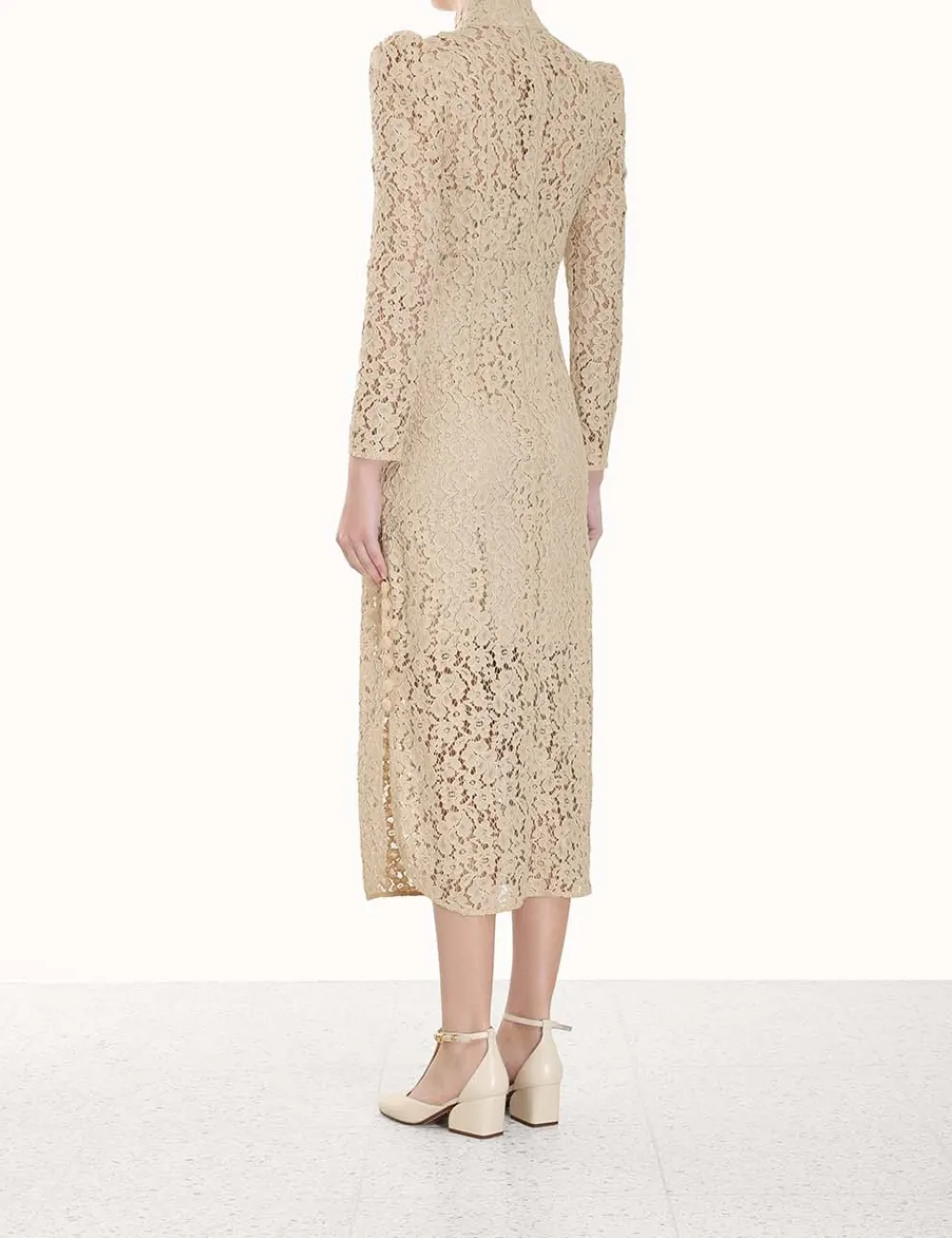 ZIMMERMANN Sensory Lace Midi Dress-Women Luminosity