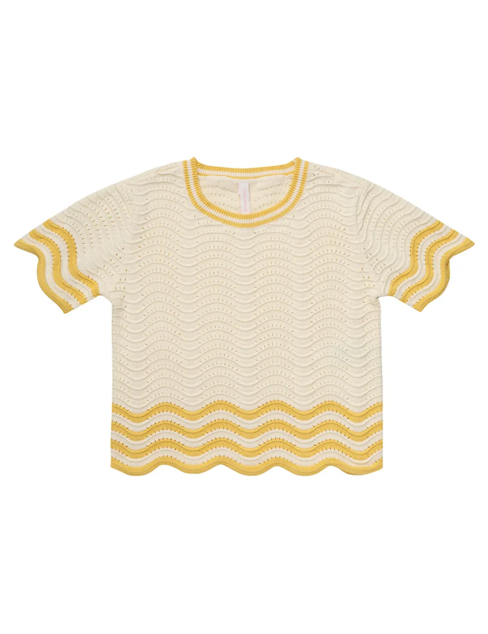 ZIMMERMANN Alight Textured Knit Tee-Women Clothing