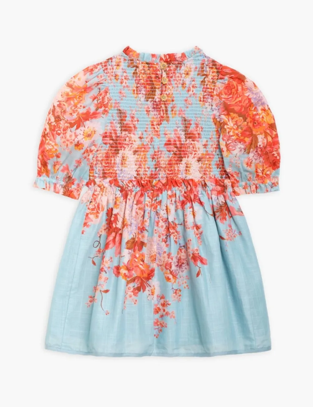 ZIMMERMANN Devi Puff Sleeve Shirred Dress-Women Clothing