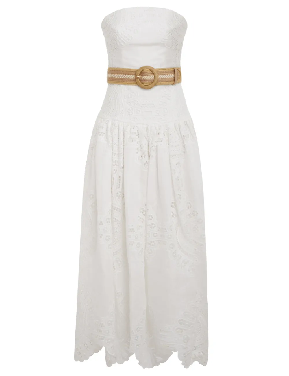 ZIMMERMANN Vacay Strapless Midi Dress-Women Dresses & Coverups