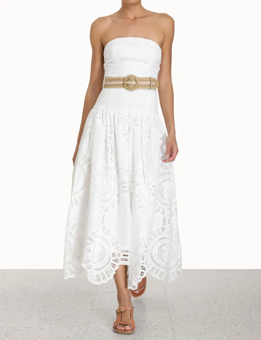 ZIMMERMANN Vacay Strapless Midi Dress-Women Dresses & Coverups