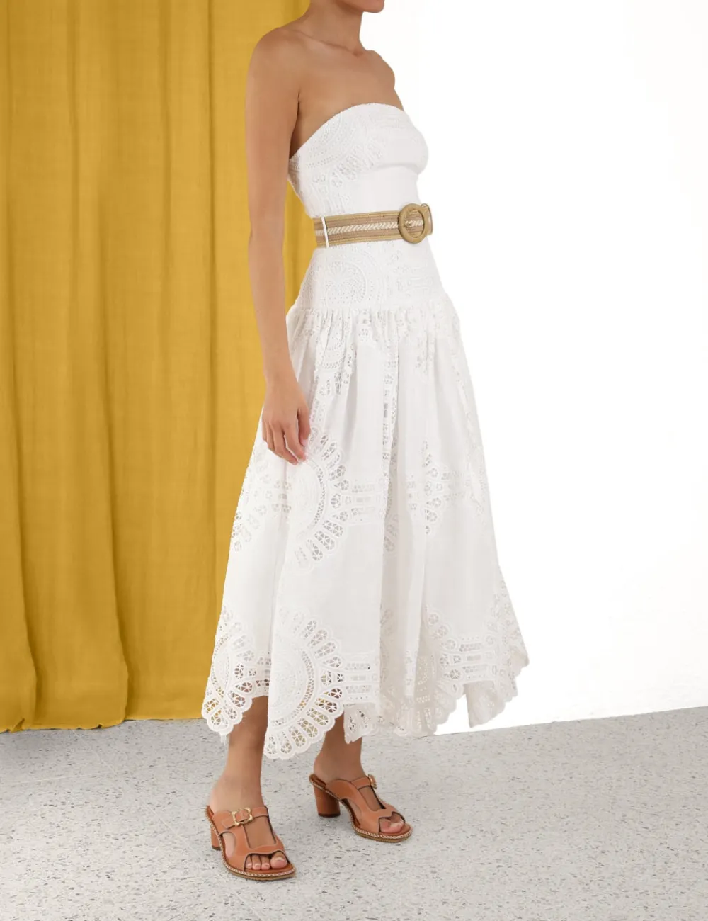 ZIMMERMANN Vacay Strapless Midi Dress-Women Dresses & Coverups