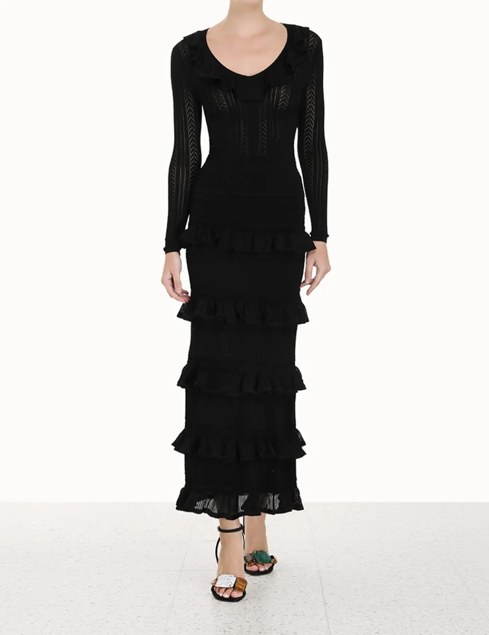 ZIMMERMANN Luminosity V-Neck Ruffle Top-Women Tops