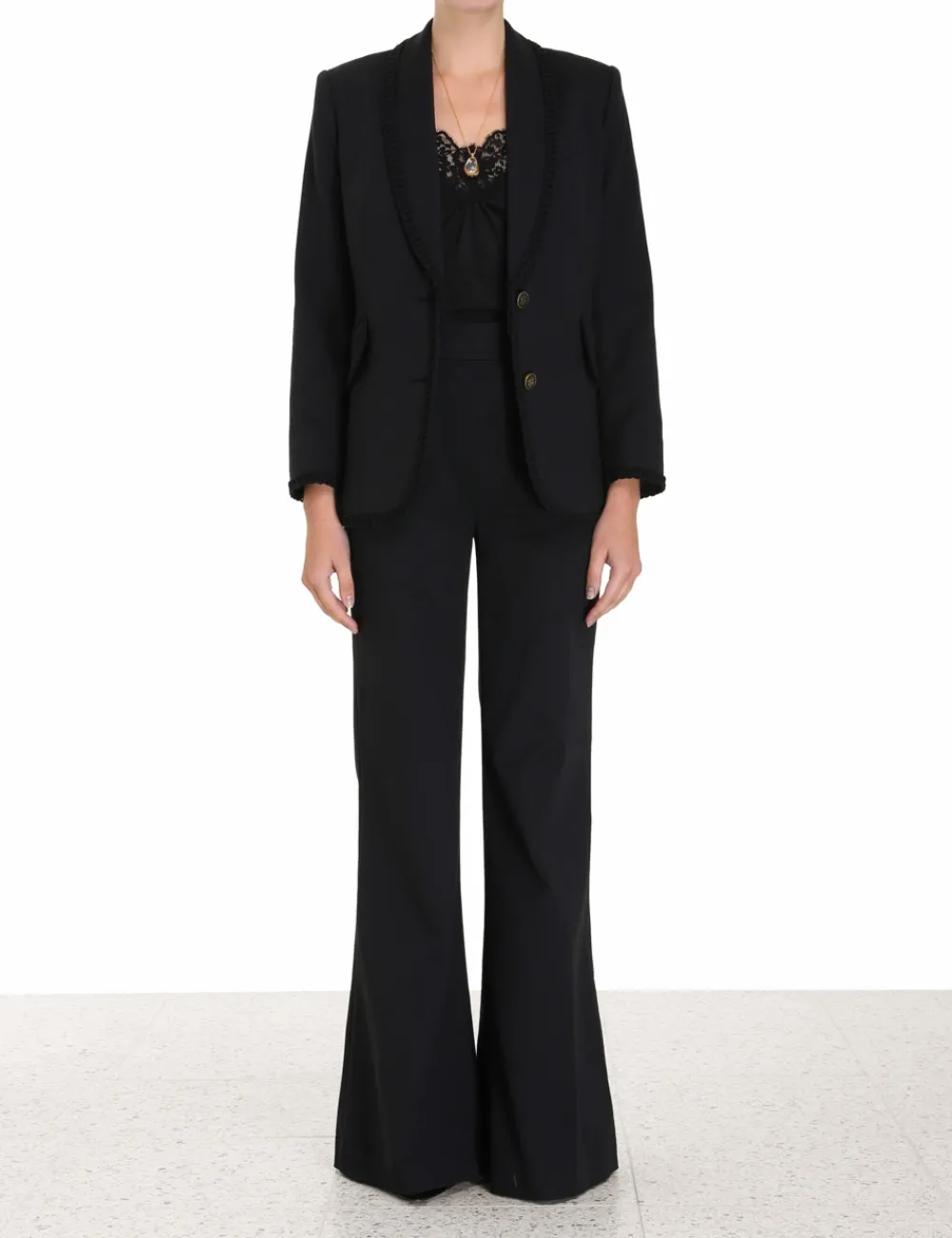 ZIMMERMANN Luminosity Shawl Collar Blazer-Women Clothing