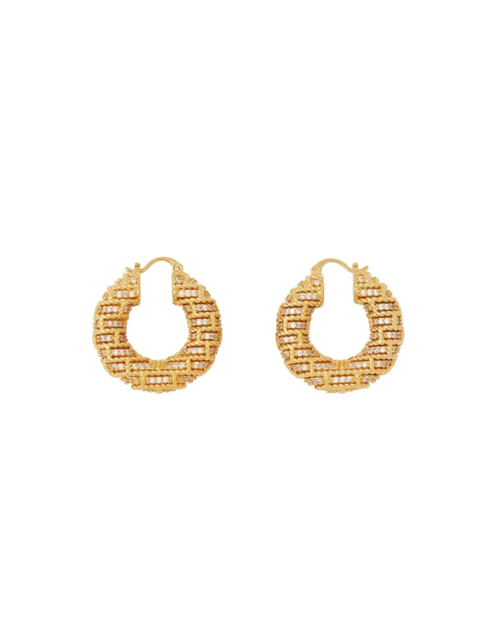 ZIMMERMANN Twisted Rope Pave Hoops-Women Earrings