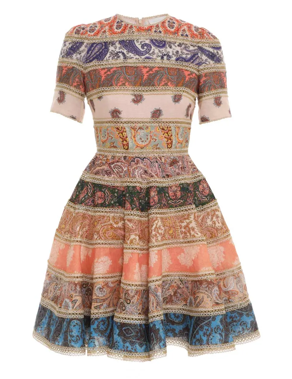 ZIMMERMANN Devi Spliced Mini Dress-Women Clothing