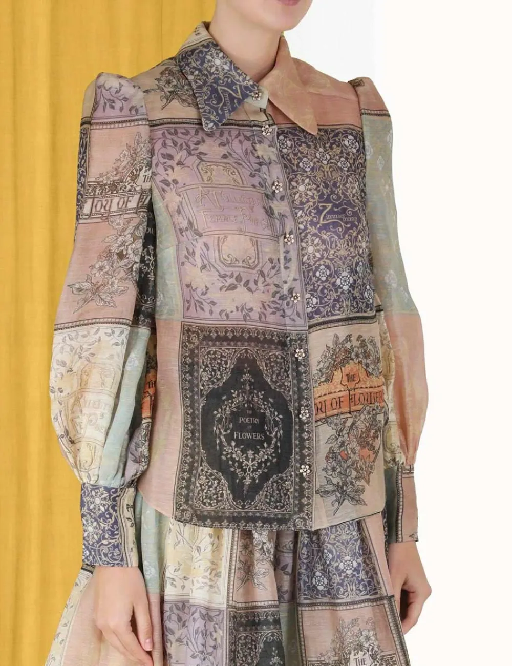 ZIMMERMANN Lyrical Book Print Blouse-Women Form & Light