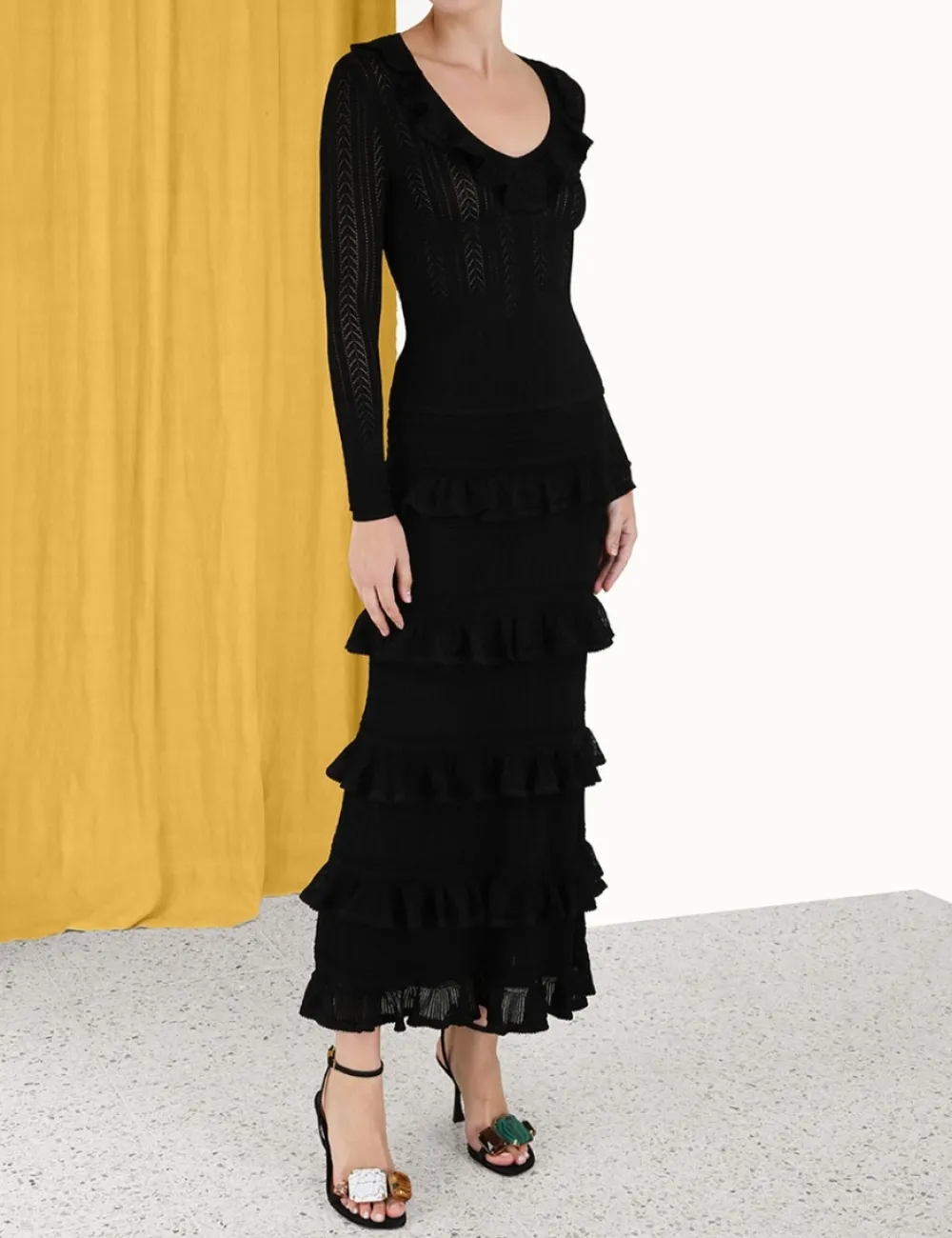 ZIMMERMANN Luminosity Ruffle Midi Skirt-Women Clothing