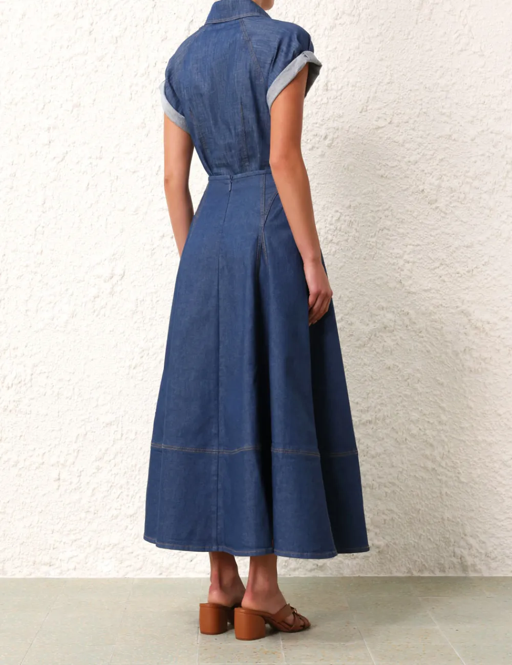 ZIMMERMANN Matchmaker Denim Flare Skirt-Women Skirts