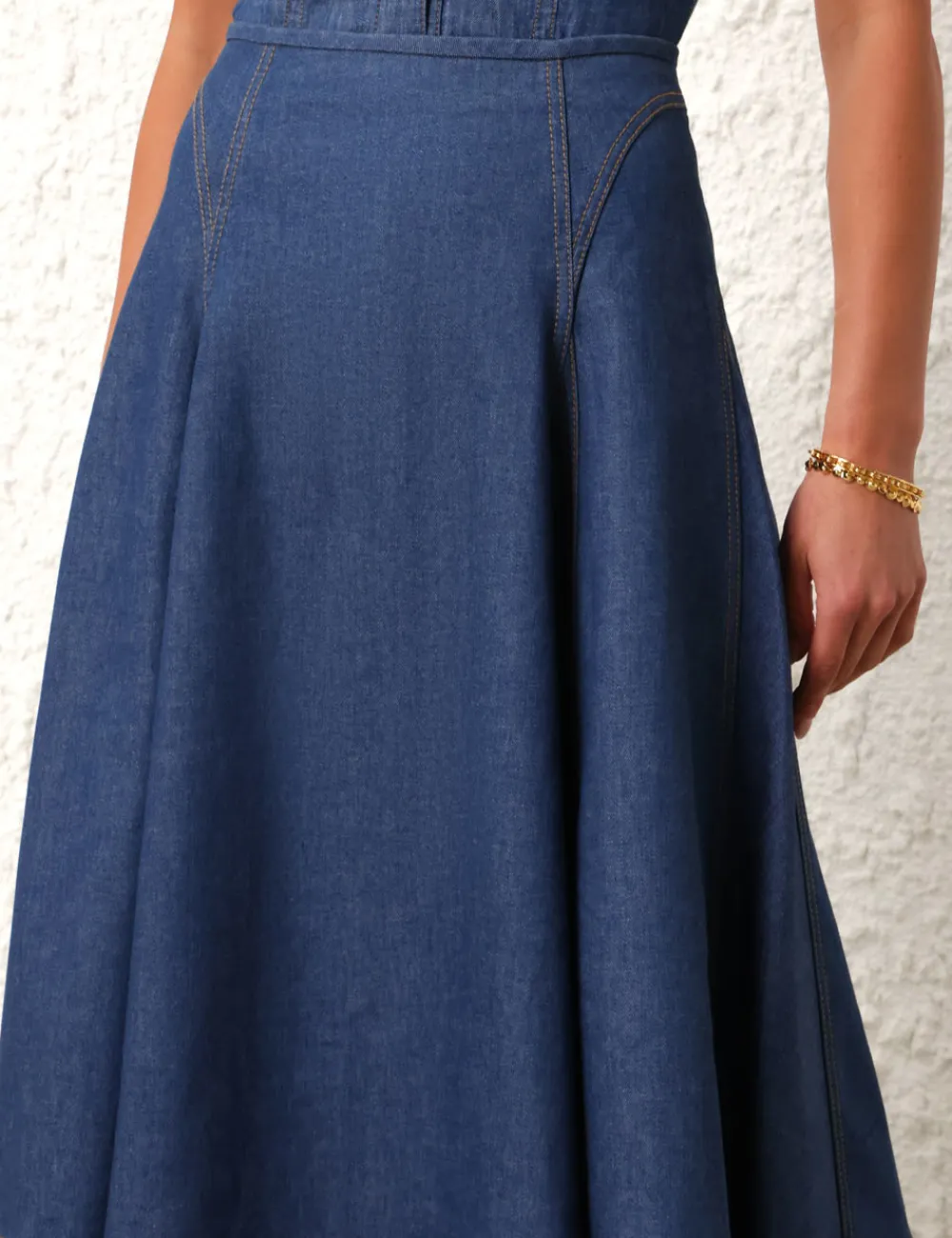 ZIMMERMANN Matchmaker Denim Flare Skirt-Women Skirts