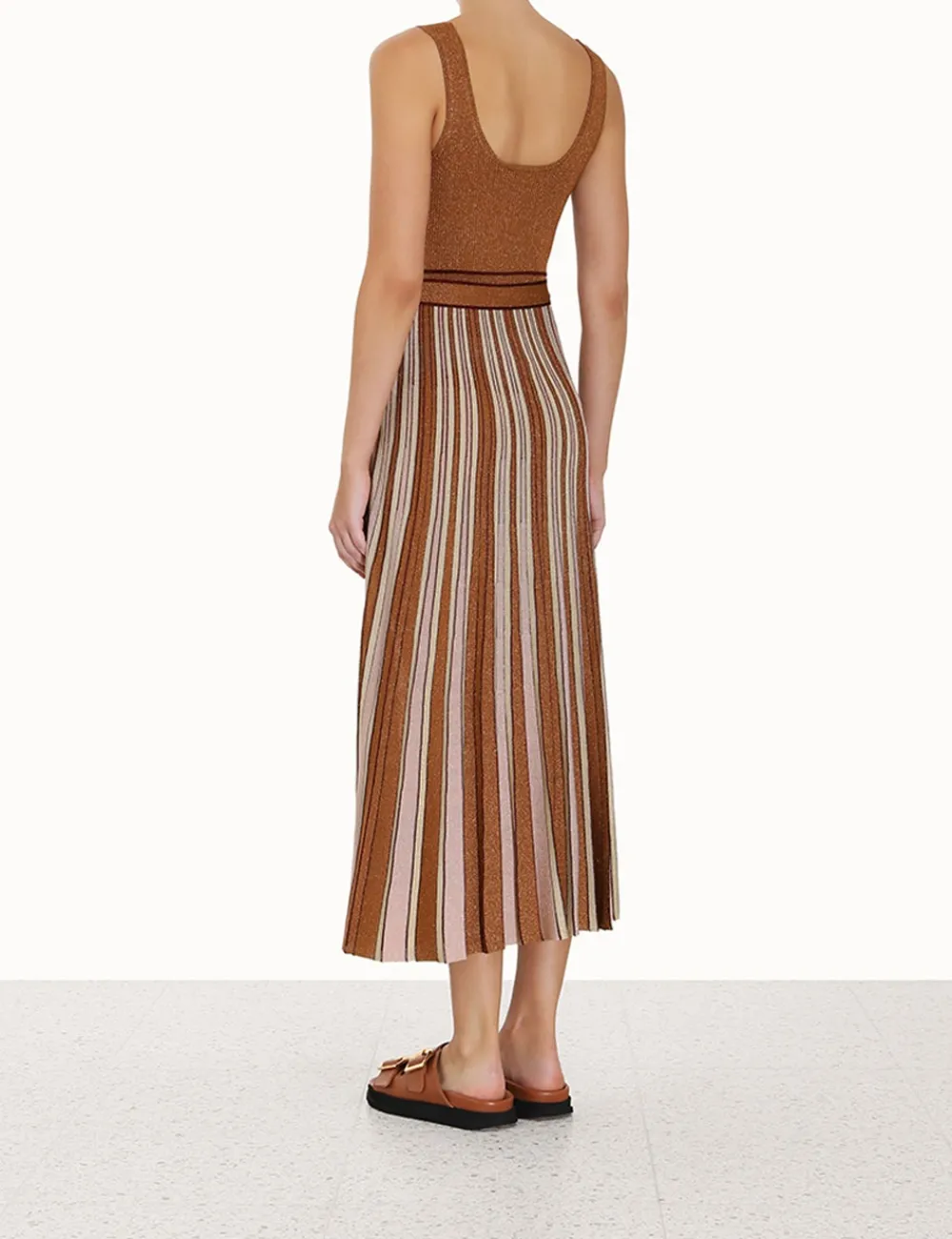 ZIMMERMANN Luminosity Lurex Scoop Dress-Women Dresses