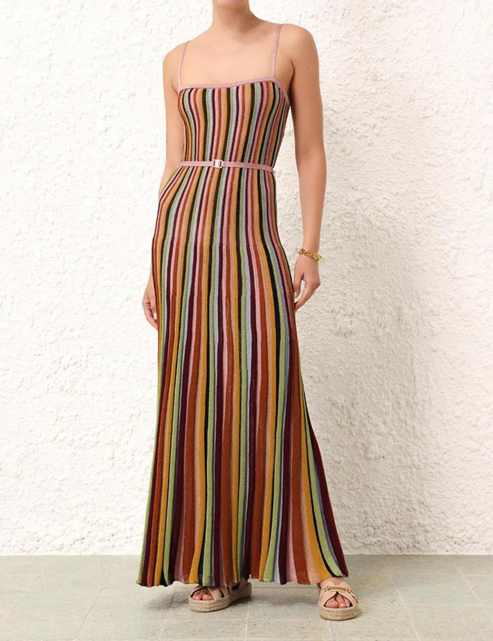 ZIMMERMANN Alight Stripe Midi Dress-Women Dresses & Coverups