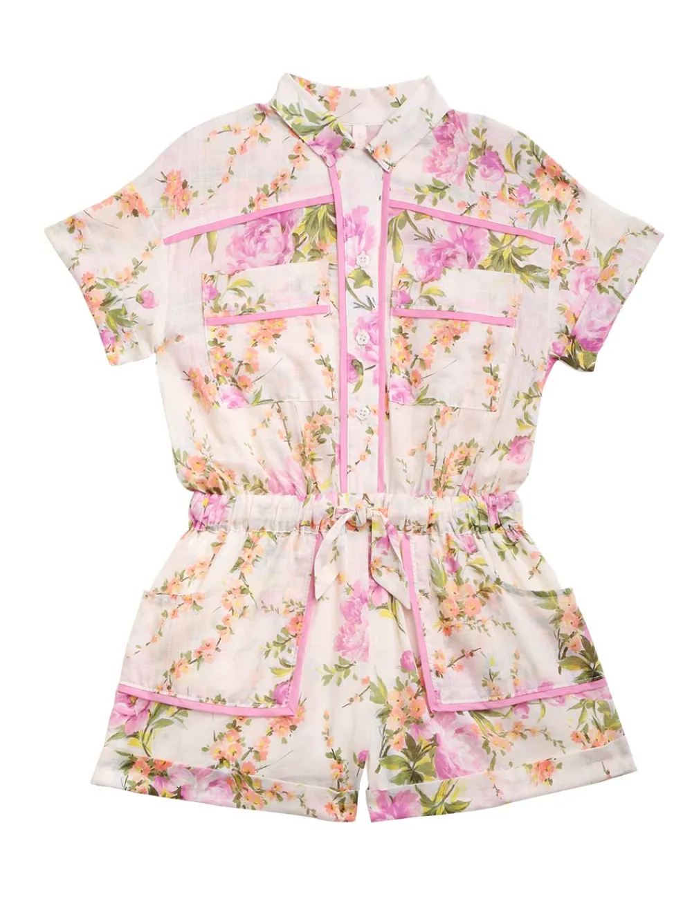 ZIMMERMANN Halcyon Floral Playsuit-Women Clothing