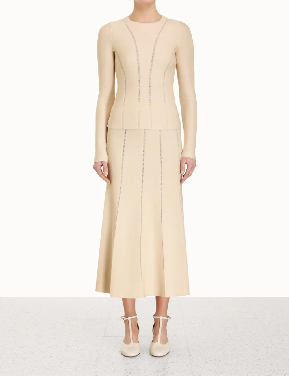 ZIMMERMANN Luminosity Knit Panelled Skirt-Women Knitwear