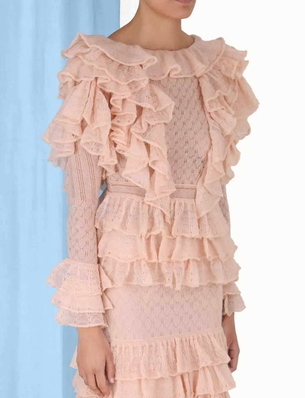 ZIMMERMANN Luminosity Frill V-Neck Top-Women Tops