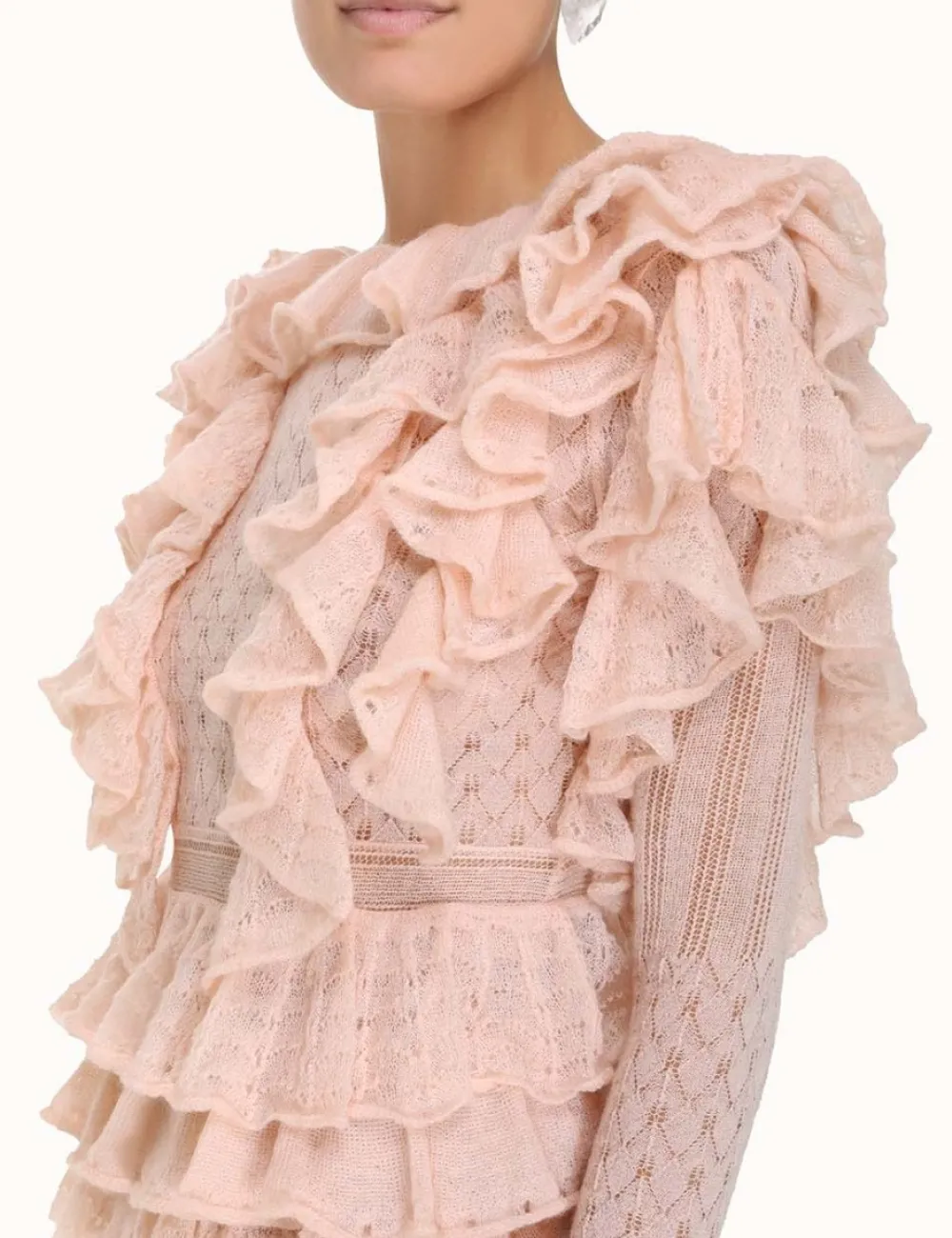 ZIMMERMANN Luminosity Frill V-Neck Top-Women Tops