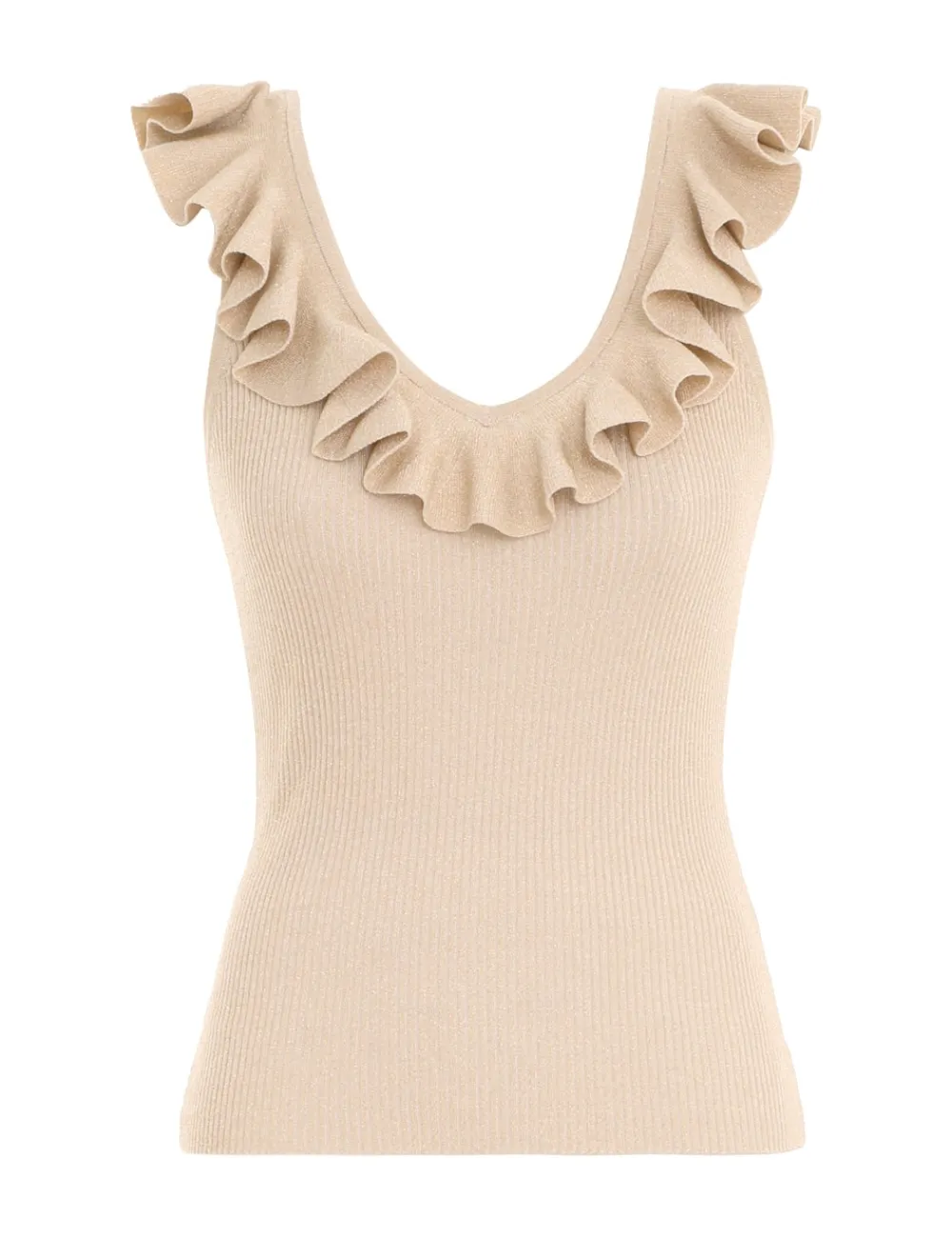 ZIMMERMANN Alight Frill V-Neck Top-Women Tops