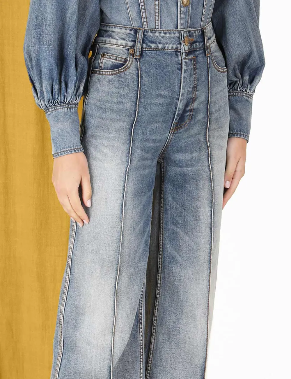 ZIMMERMANN Luminosity Wide Leg Jean-Women Shorts & Pants