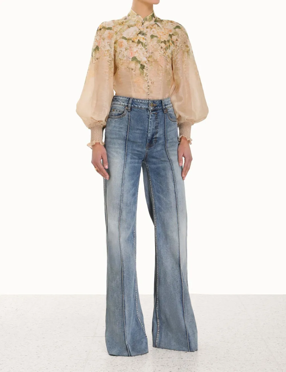 ZIMMERMANN Sensory Buttoned Blouse-Women Clothing