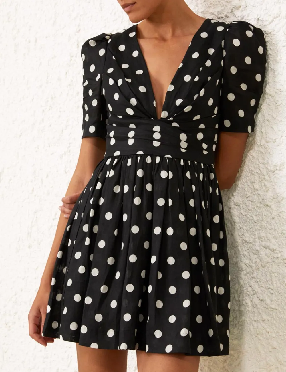 ZIMMERMANN V Neck Mini Dress-Women Dresses