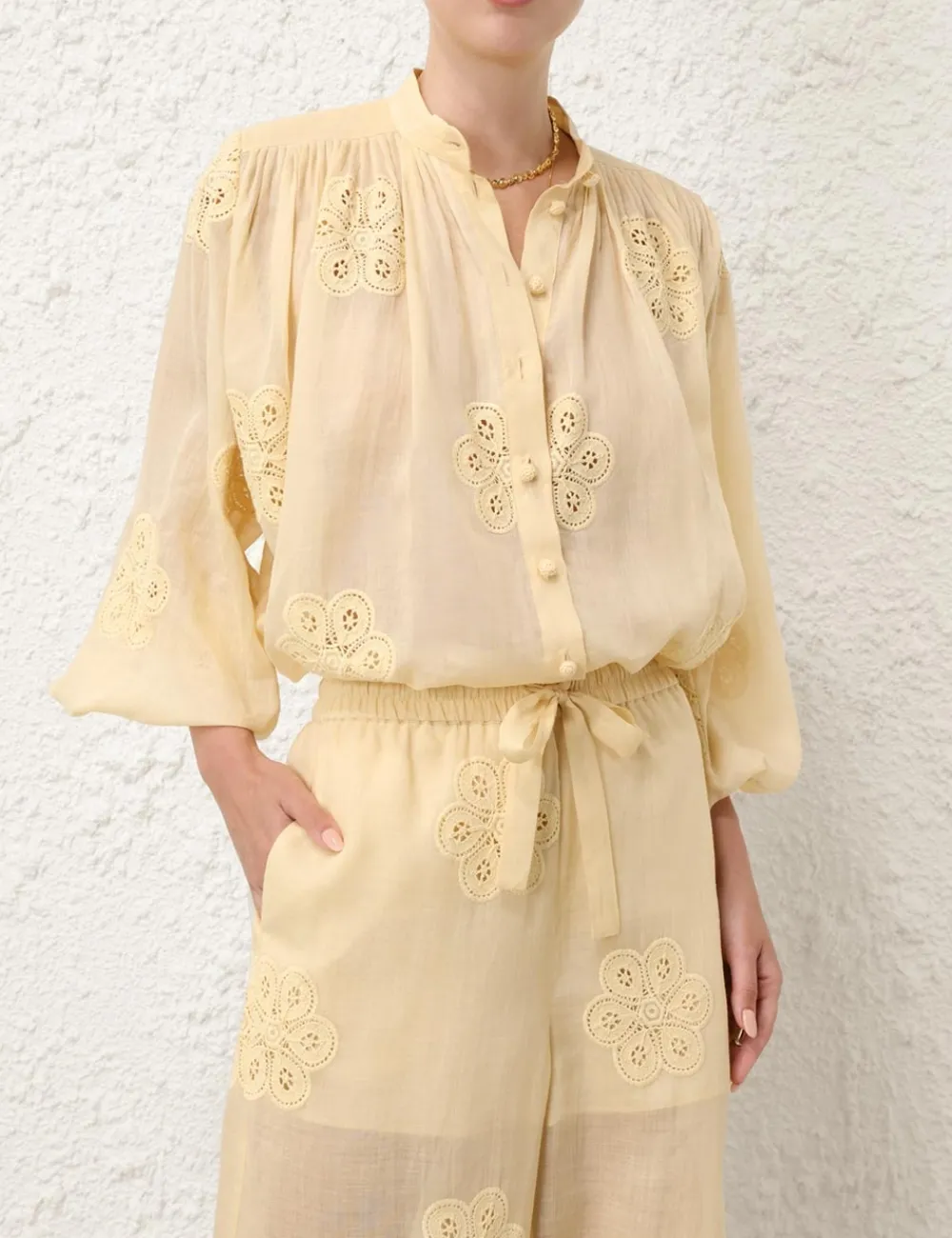 ZIMMERMANN Acadian Embroidered Pant-Women Shorts & Pants