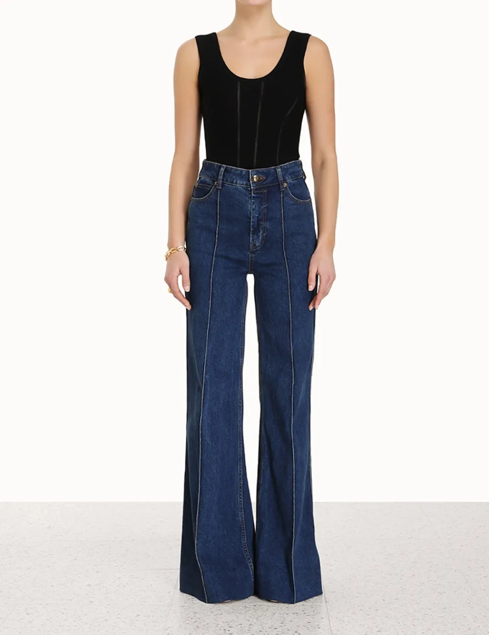 ZIMMERMANN Luminosity Knit Panelled Tank-Women Clothing