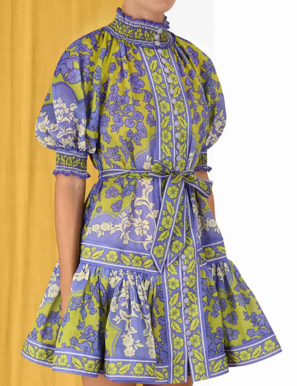 ZIMMERMANN Raie Lantern Mini Dress-Women Dresses & Coverups