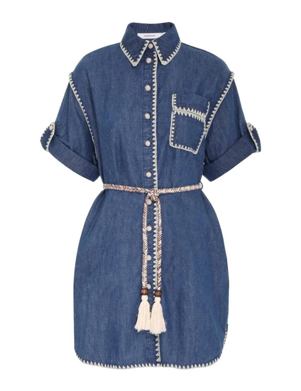 ZIMMERMANN Chintz Mini Shirt Dress-Women Clothing