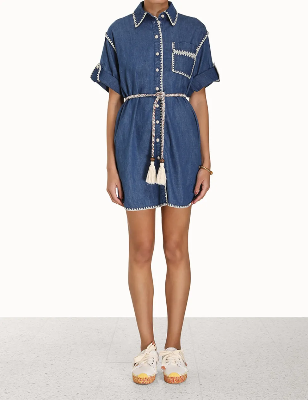 ZIMMERMANN Chintz Mini Shirt Dress-Women Clothing