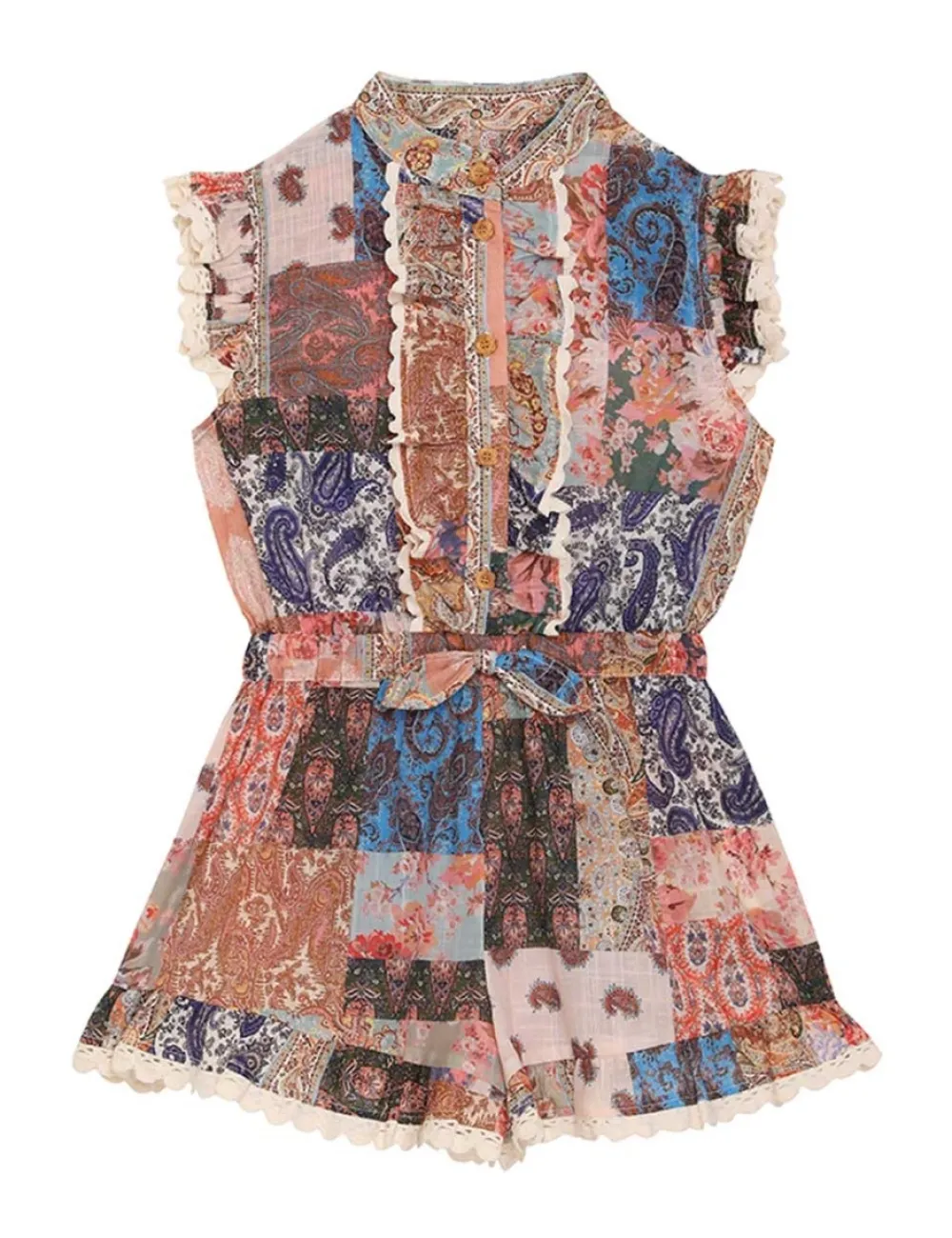 ZIMMERMANN Devi Frill Playsuit-Women Clothing