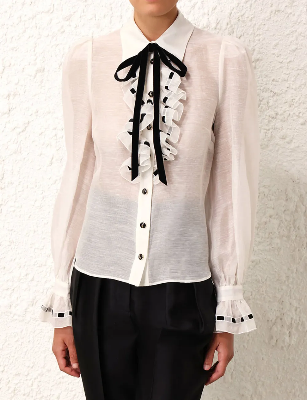 ZIMMERMANN Matchmaker Tuxedo Body Shirt-Women Clothing