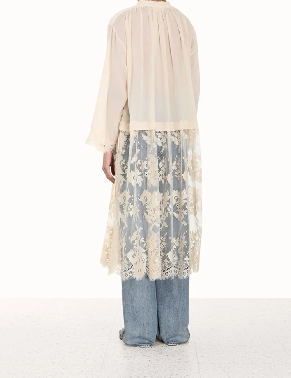 ZIMMERMANN Luminosity Lace Shirt-Women Tops