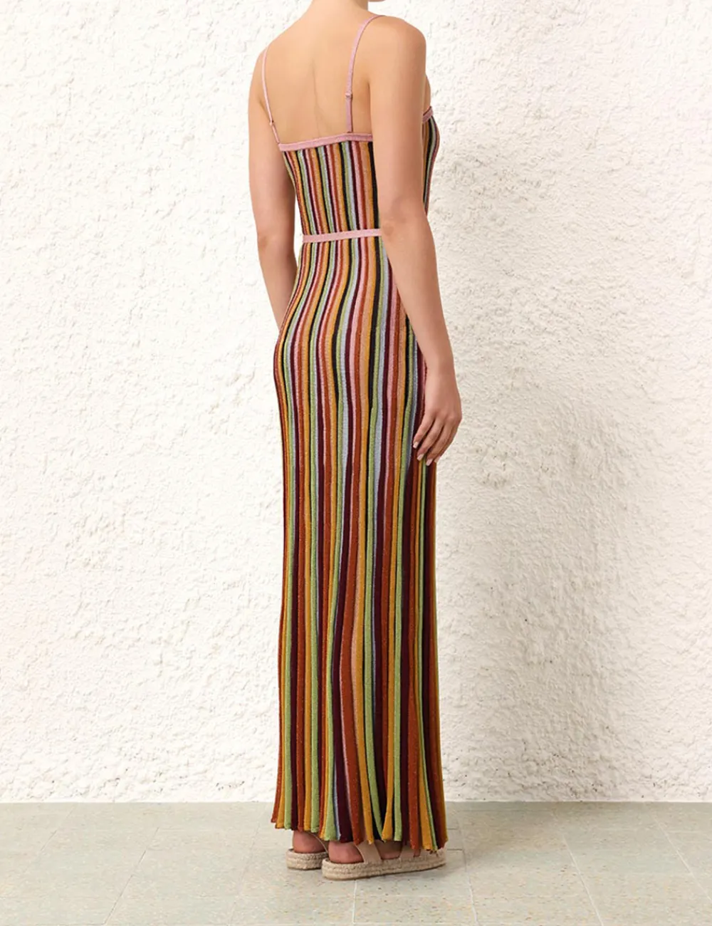 ZIMMERMANN Alight Stripe Midi Dress-Women Knitwear