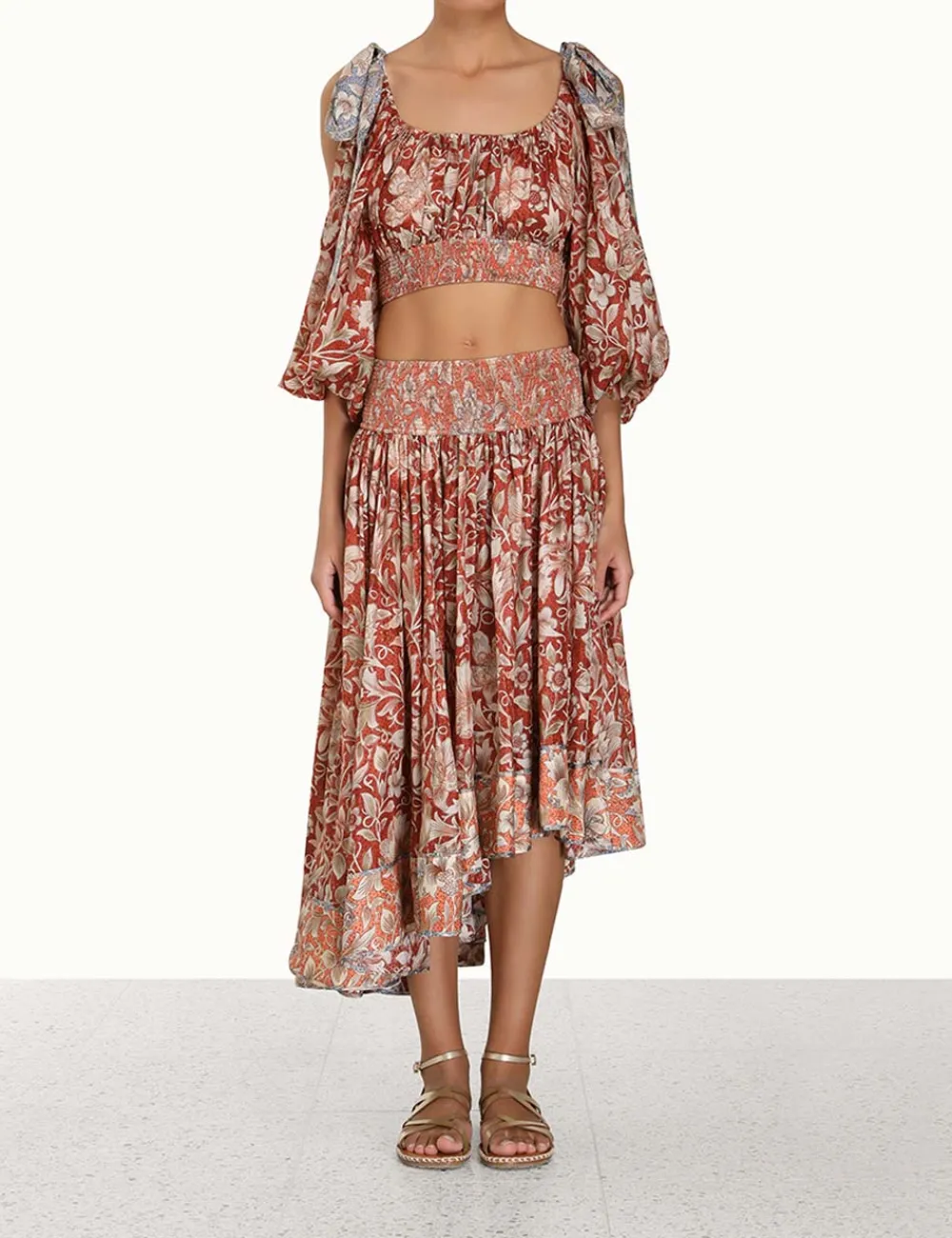 ZIMMERMANN Chintz Asymmetrical Skirt-Women Skirts