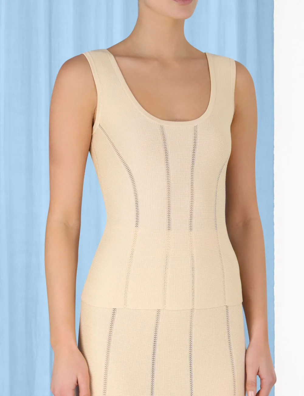 ZIMMERMANN Luminosity Knit Panelled Tank-Women Knitwear