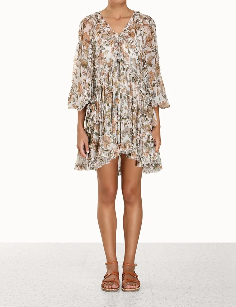 ZIMMERMANN Chintz Billow Frill Mini Dress-Women Clothing