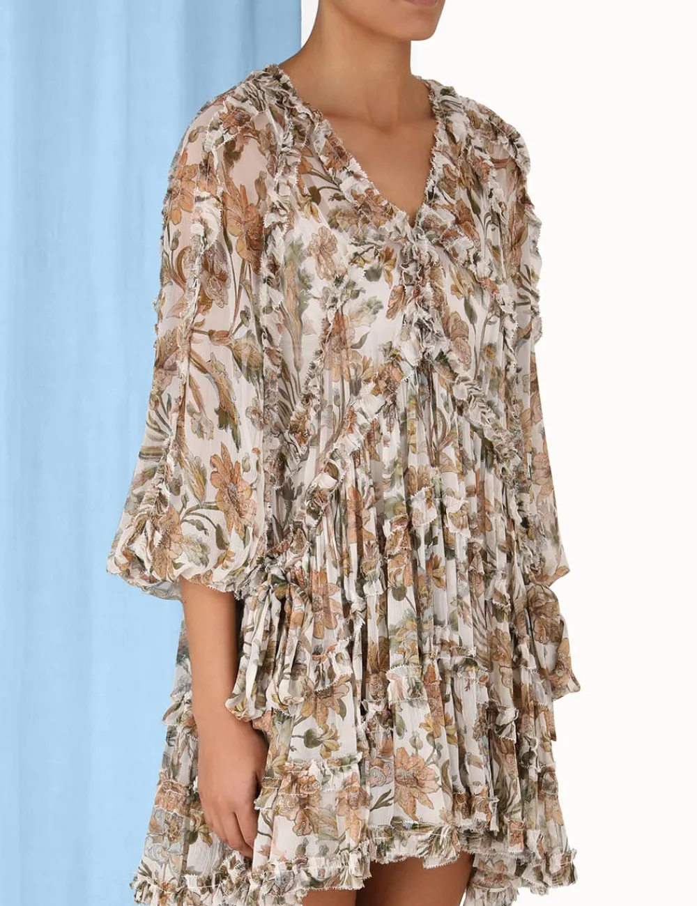 ZIMMERMANN Chintz Billow Frill Mini Dress-Women Clothing