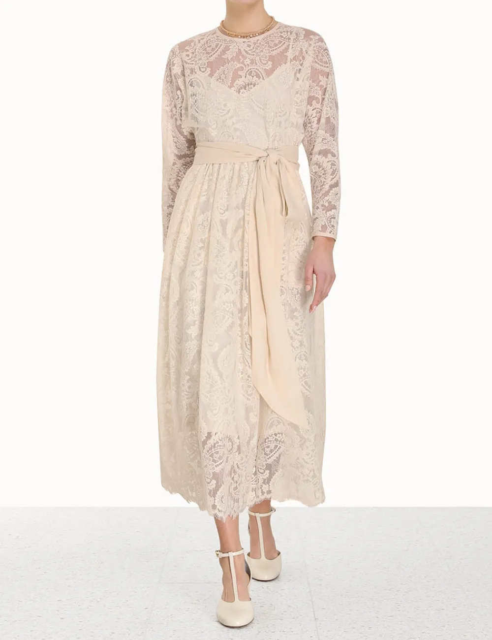 ZIMMERMANN Lyrical Lace Tie Midi-Women Clothing