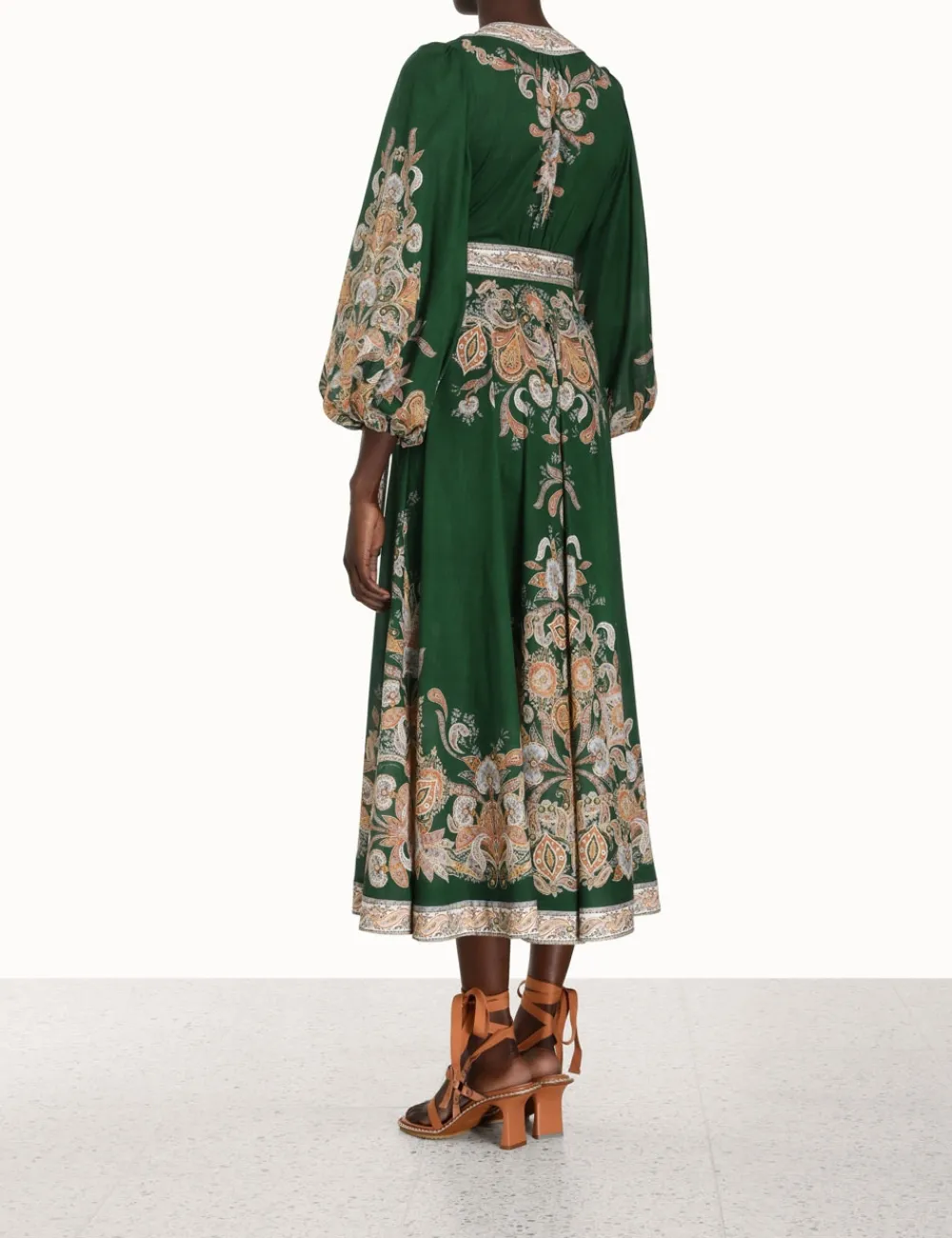 ZIMMERMANN Devi Wrap Midi Dress-Women Clothing