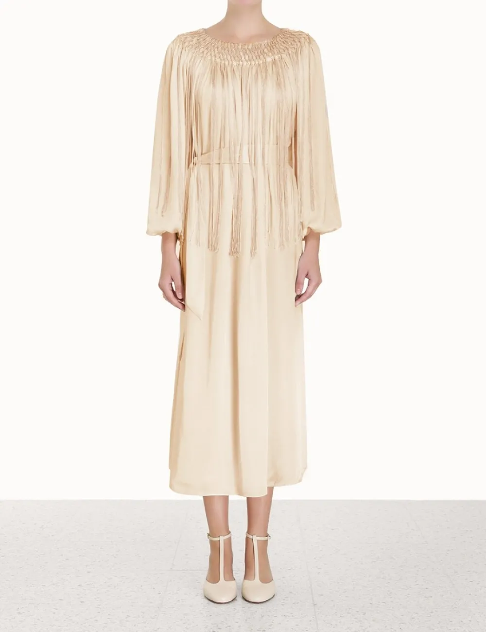 ZIMMERMANN Lyrical Fringe Midi Dress-Women Clothing