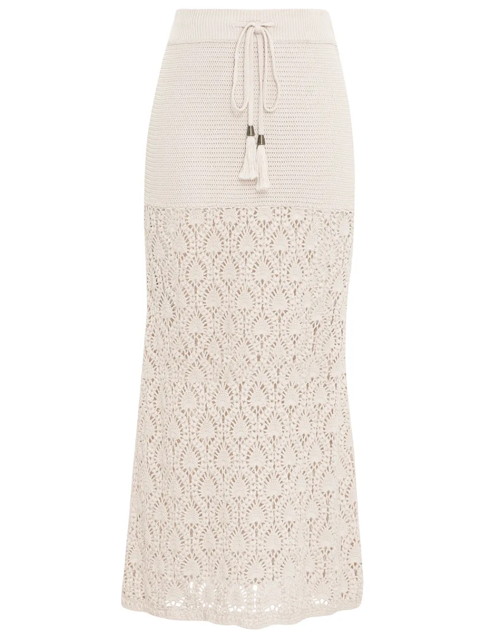 ZIMMERMANN Ginger Hand Crochet Midi Skirt-Women Clothing