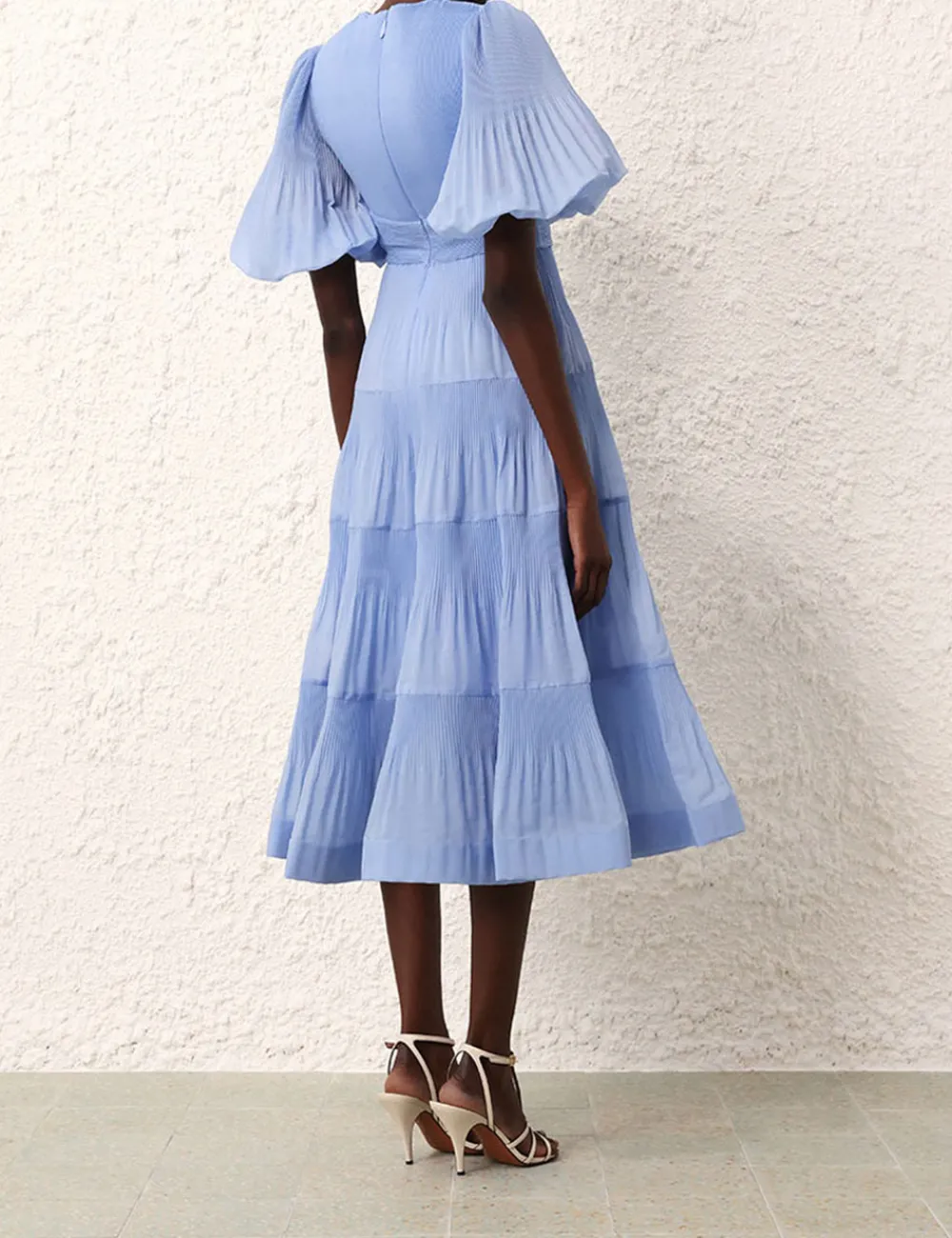 ZIMMERMANN Pleated Midi Dress-Women Clothing