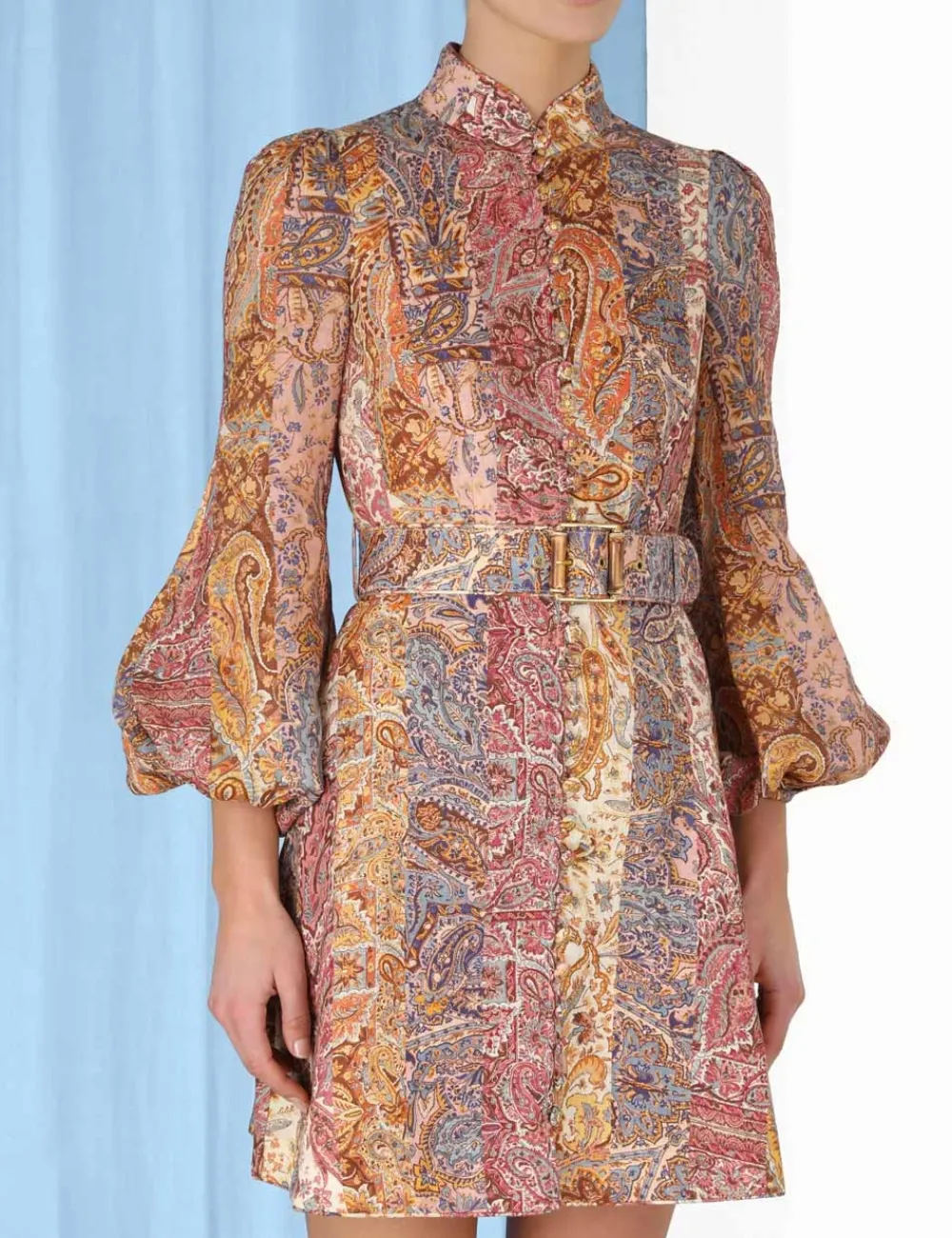 ZIMMERMANN Luminosity Belted Mini Dress-Women Luminosity