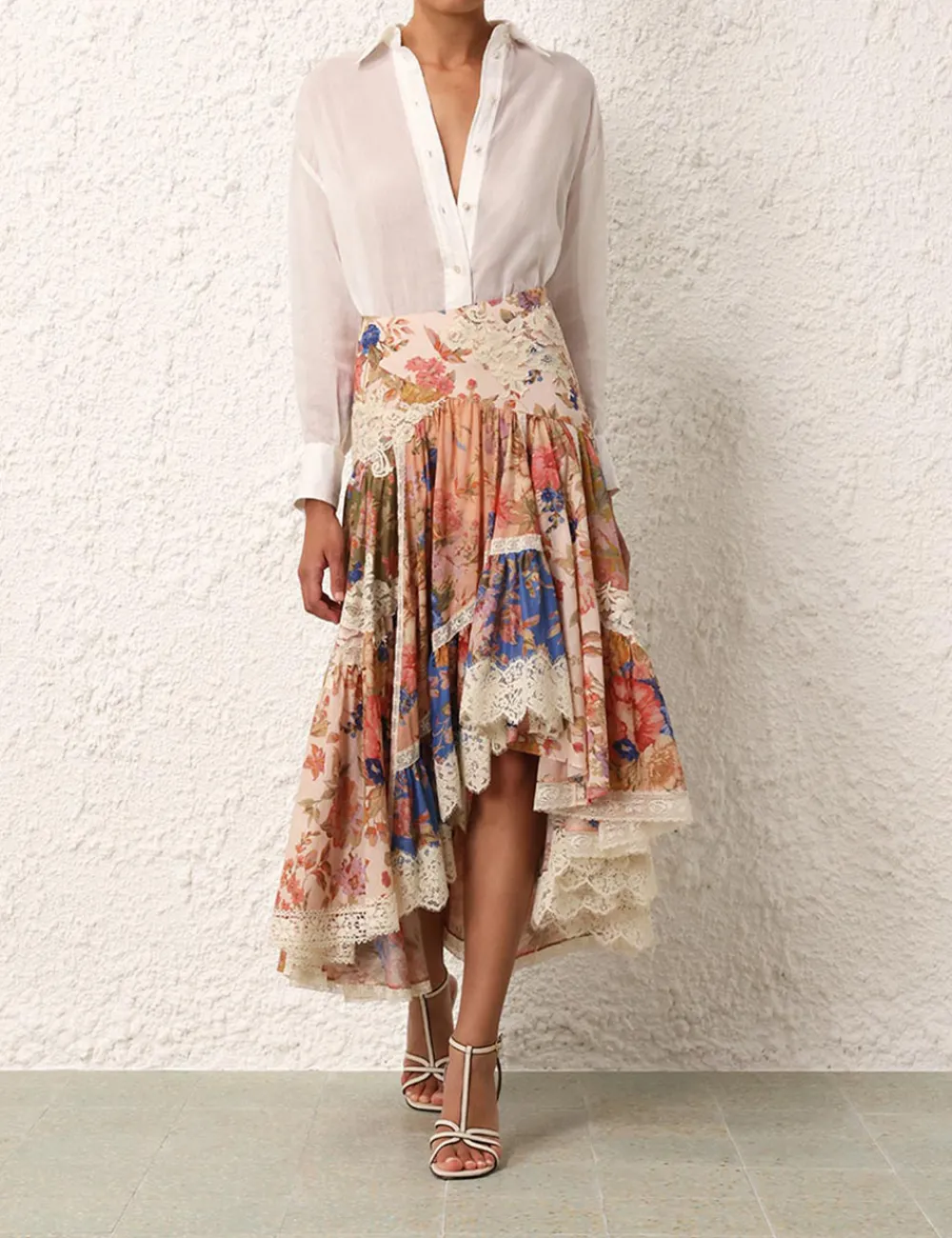 ZIMMERMANN August Asymmetric Skirt-Women Clothing