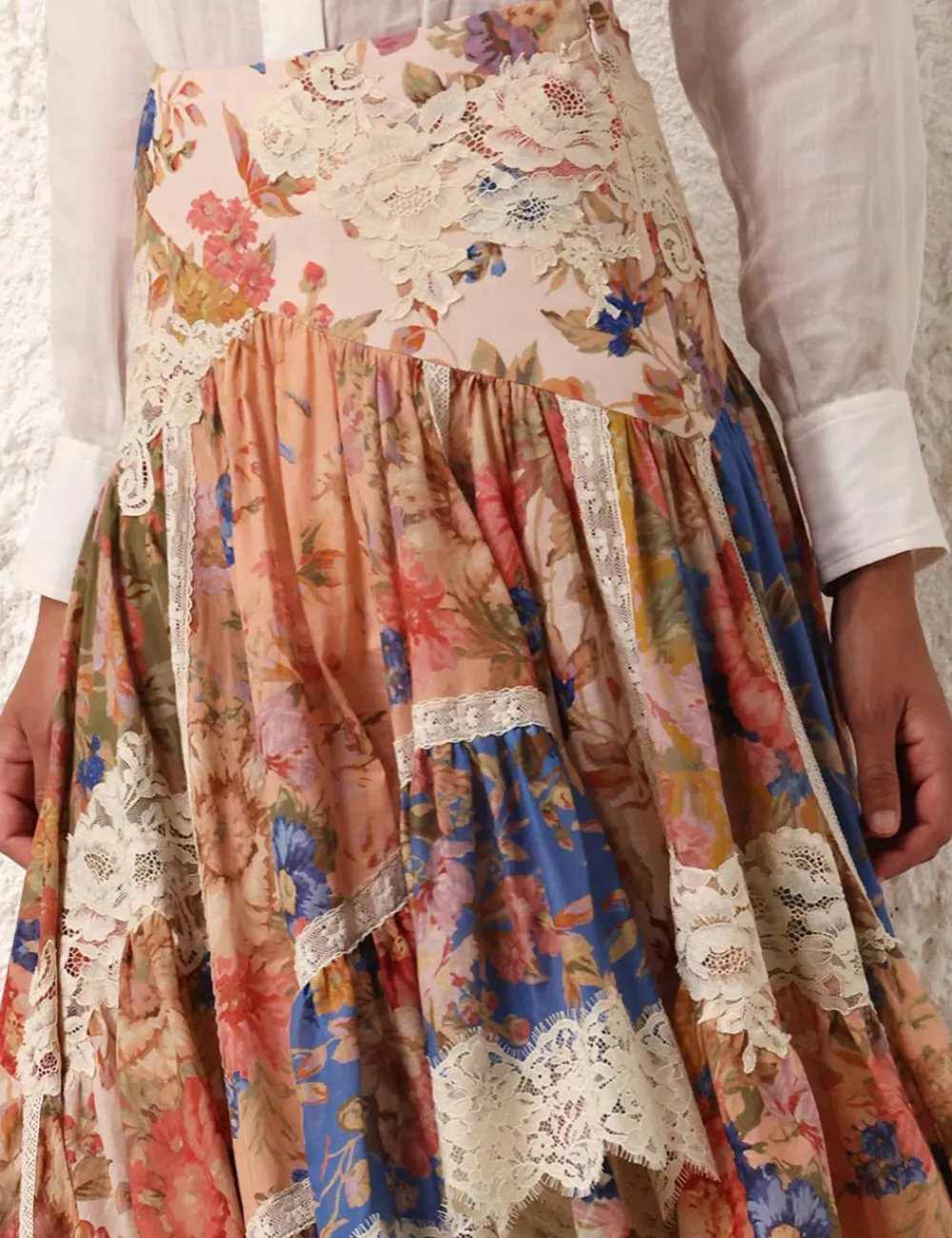 ZIMMERMANN August Asymmetric Skirt-Women Clothing