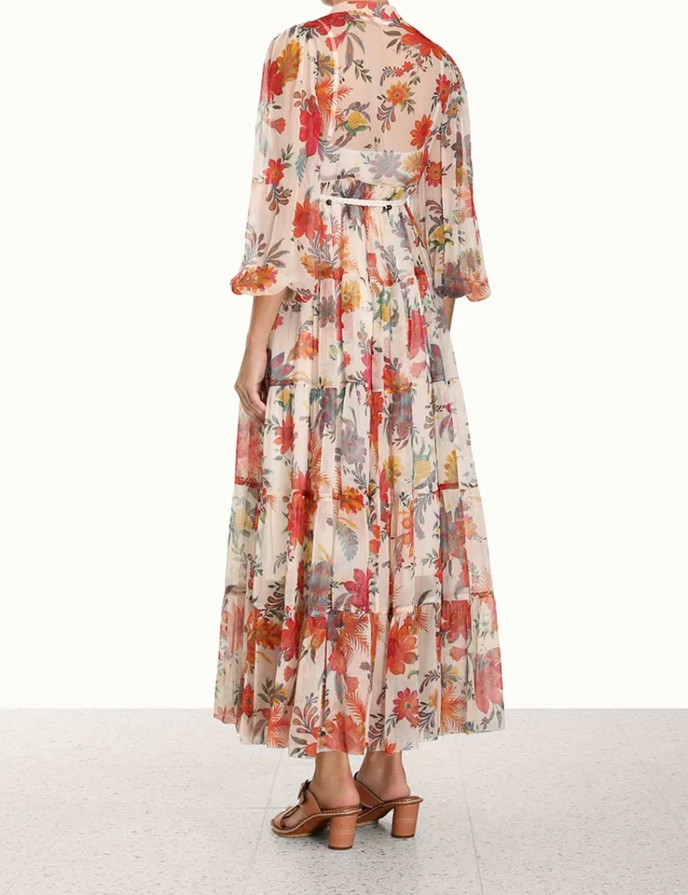 ZIMMERMANN Ginger Tiered Midi Dress-Women Clothing