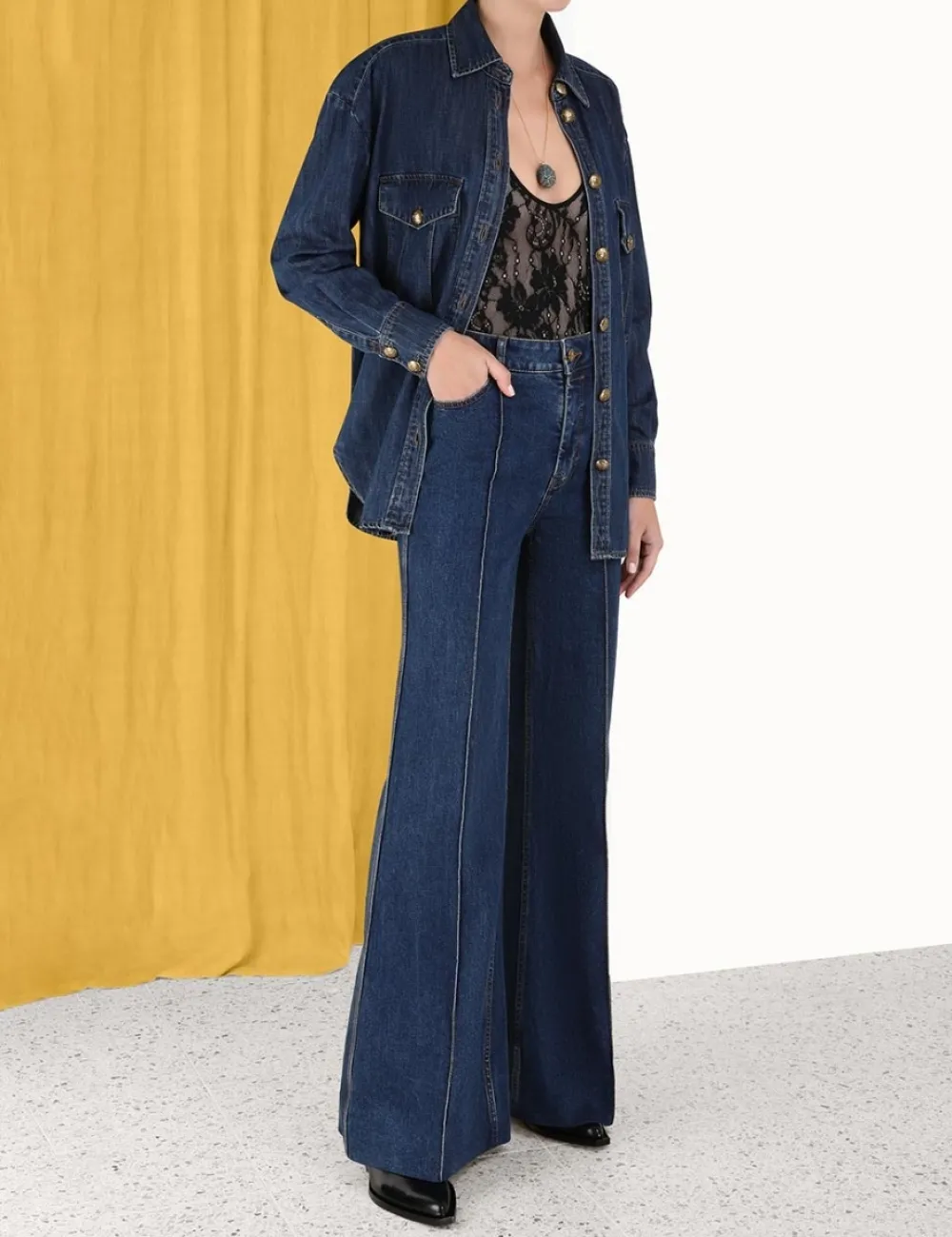 ZIMMERMANN Luminosity Wide Leg Jean-Women Clothing
