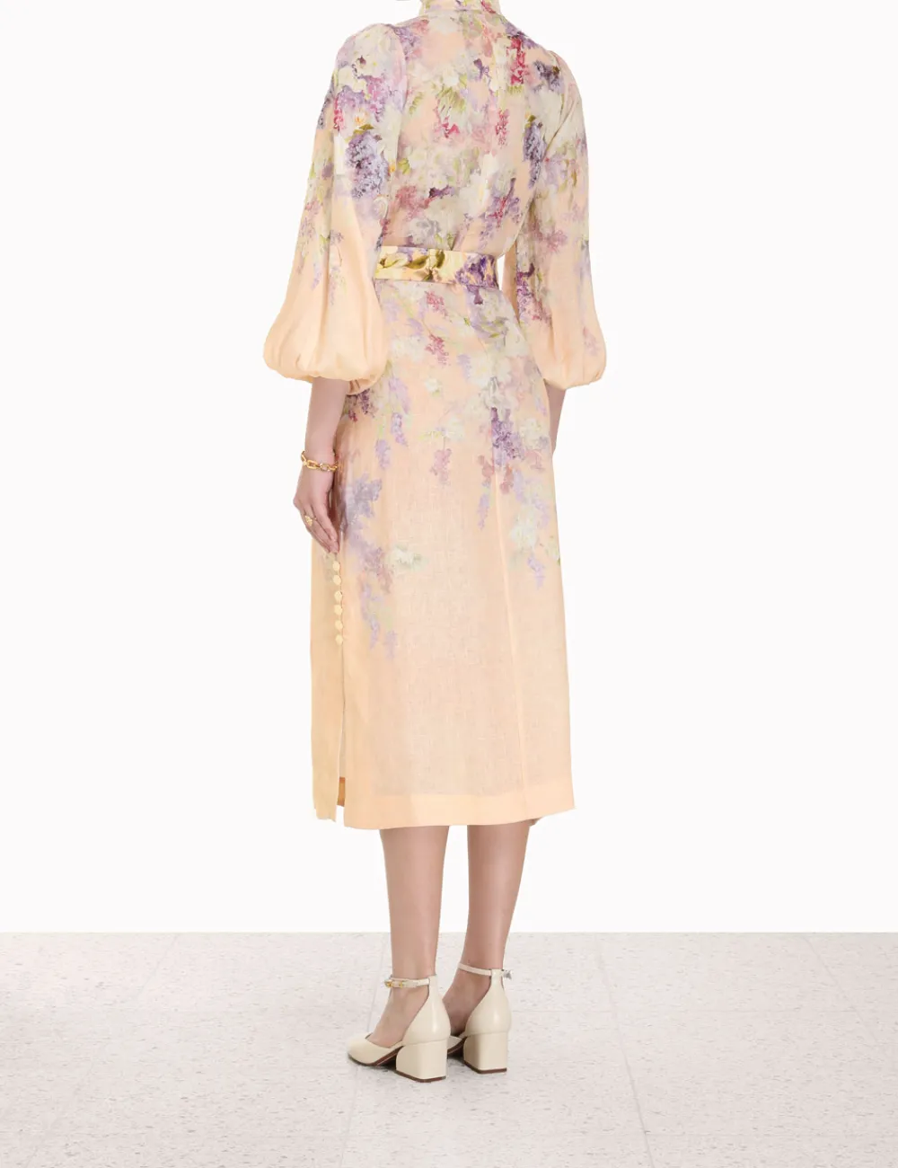 ZIMMERMANN Lyrical Buttoned Midi Dress-Women Clothing