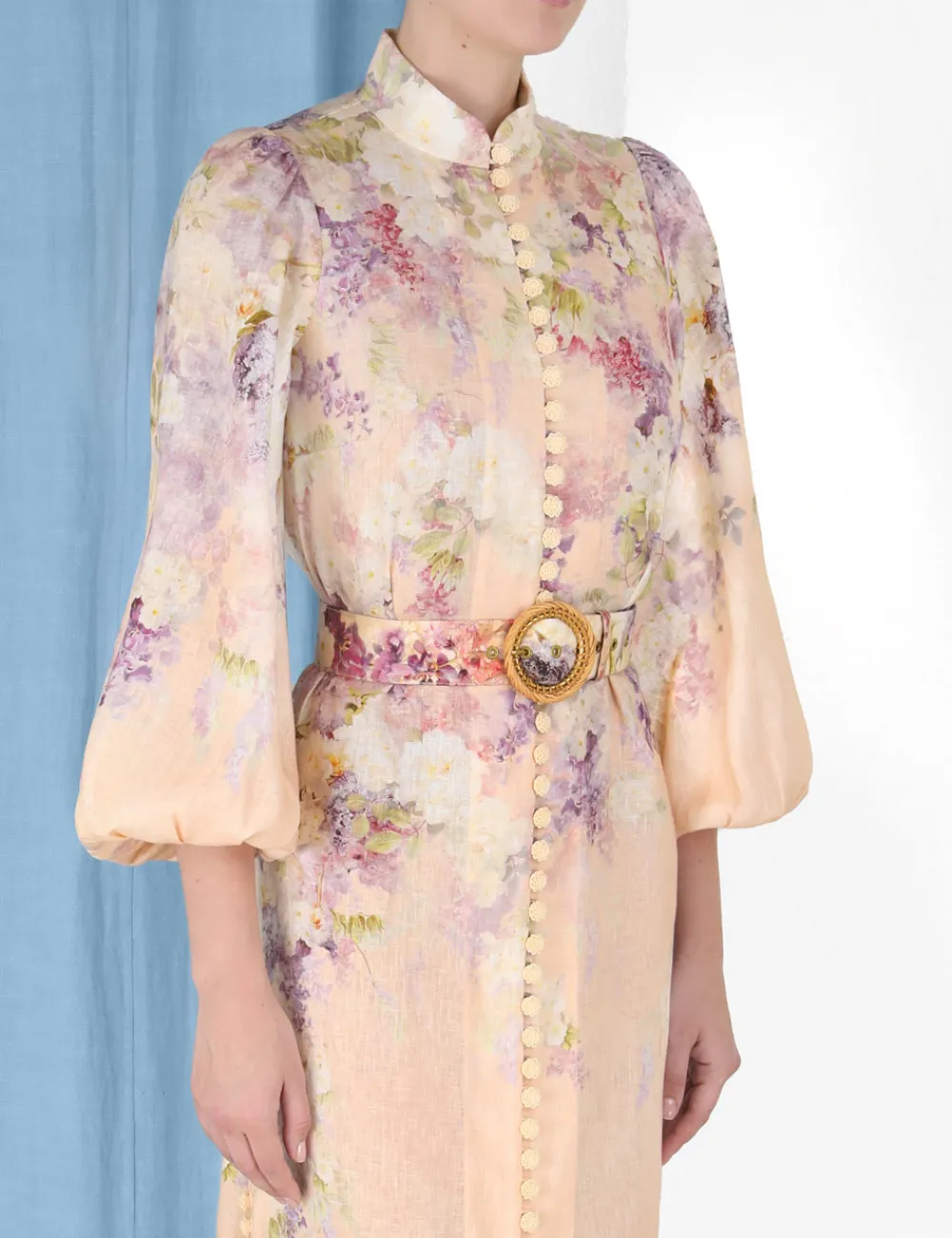 ZIMMERMANN Lyrical Buttoned Midi Dress-Women Clothing