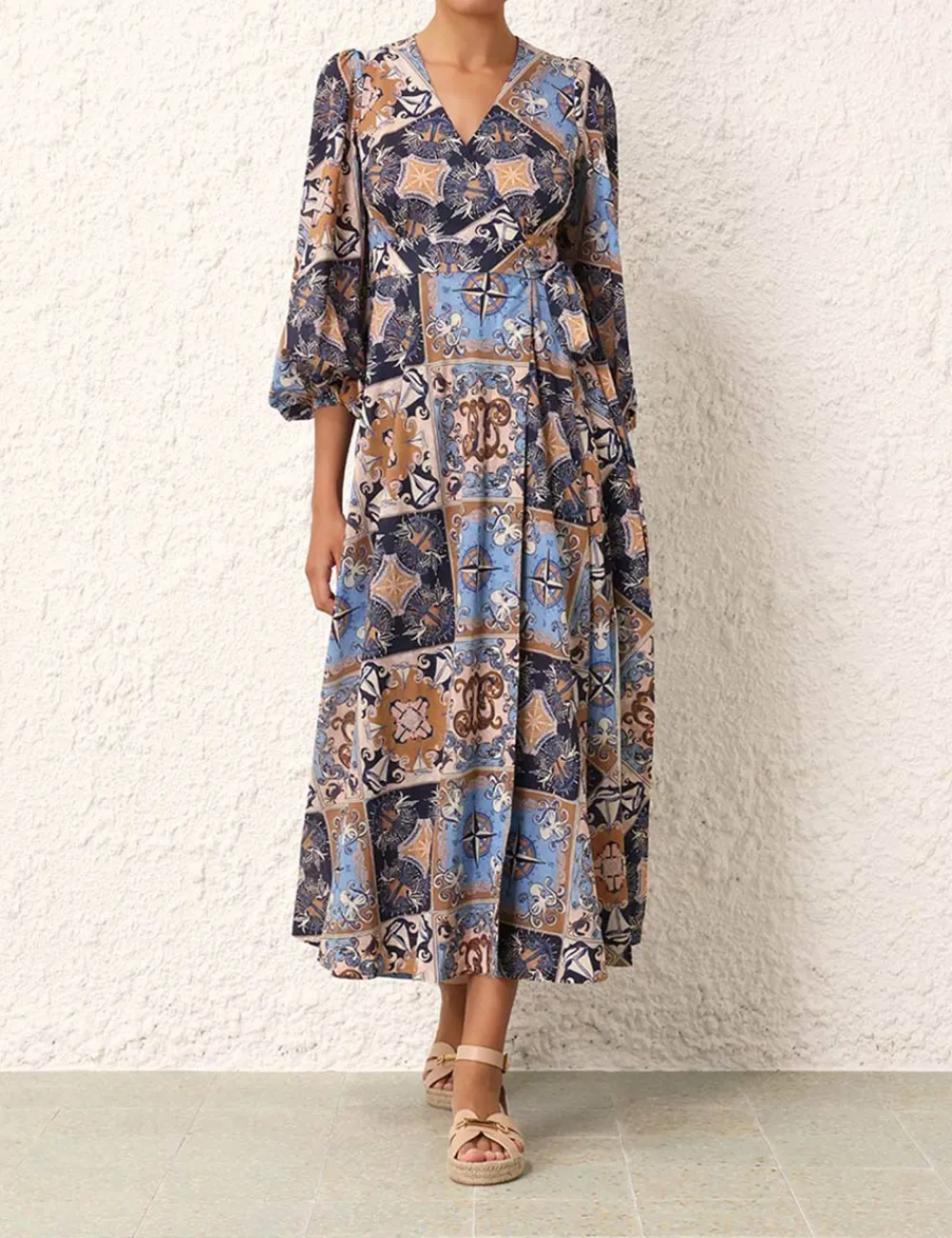 ZIMMERMANN Alight Wrap Midi Dress-Women Dresses & Coverups